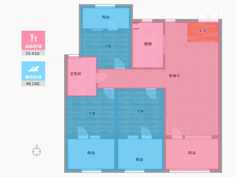 黑龙江省-哈尔滨市-凯利汽车欢乐广场-93.00-户型库-动静分区