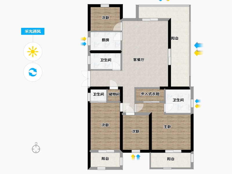 湖北省-十堰市-太学府-124.07-户型库-采光通风