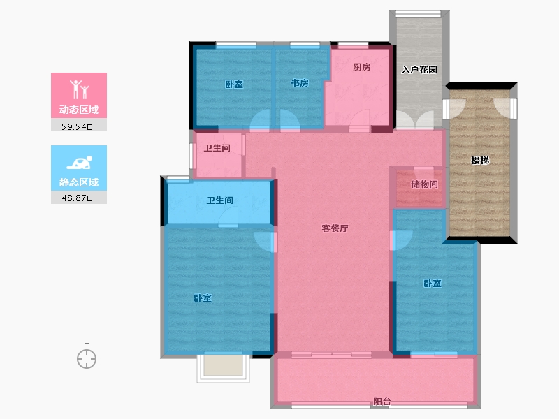 江苏省-常州市-新城璞樾春秋-113.99-户型库-动静分区