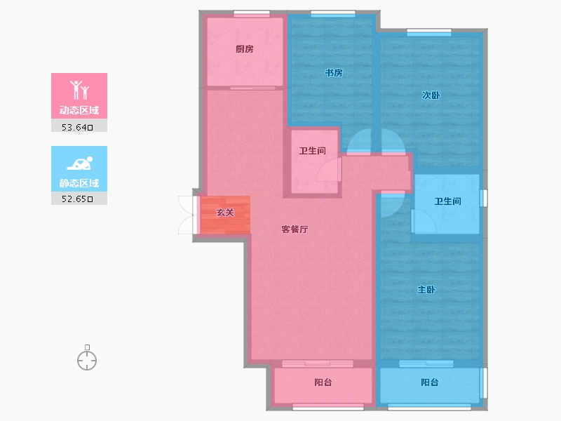 甘肃省-兰州市-盛世和平居-94.39-户型库-动静分区