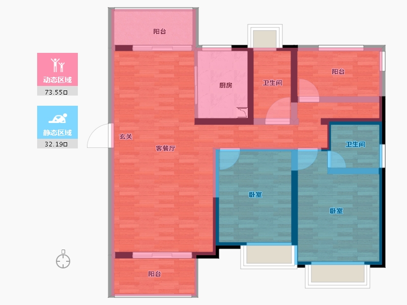 江苏省-苏州市-嘉境天成-94.00-户型库-动静分区