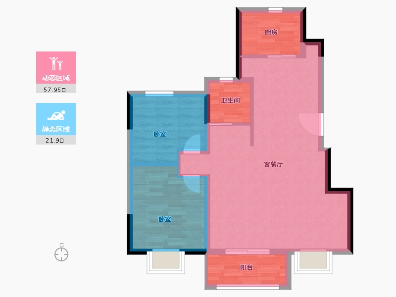 江苏省-常州市-江阴中奥蓝光天奕云著-72.00-户型库-动静分区