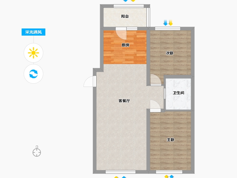 黑龙江省-哈尔滨市-骏赫·书苑派-68.01-户型库-采光通风