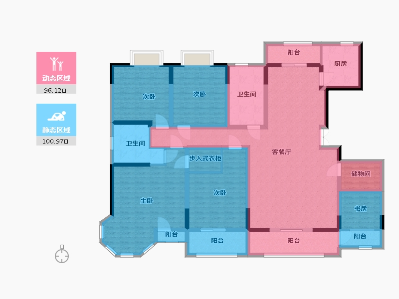 陕西省-西安市-未来家园-176.01-户型库-动静分区