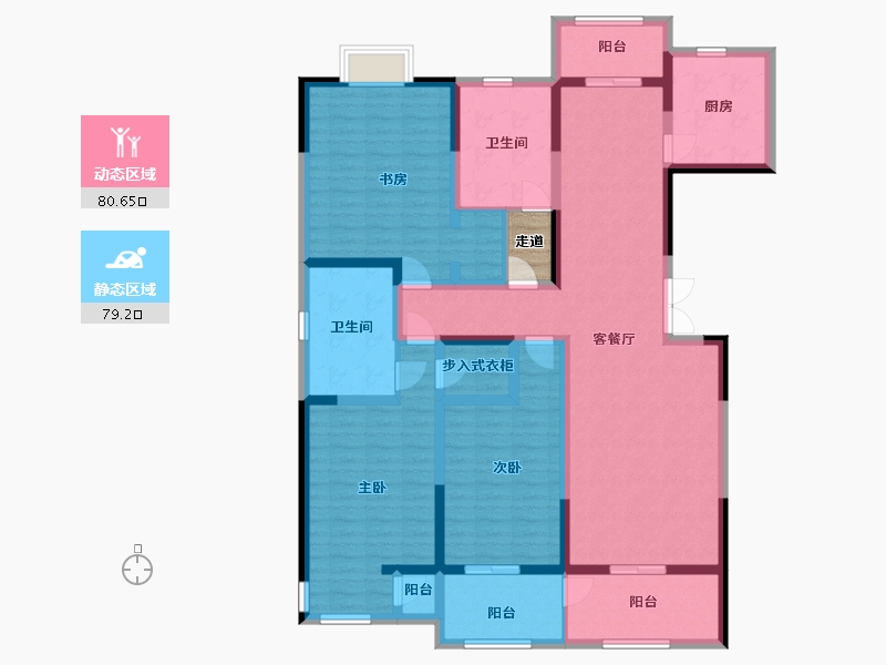 陕西省-西安市-未来家园-144.00-户型库-动静分区