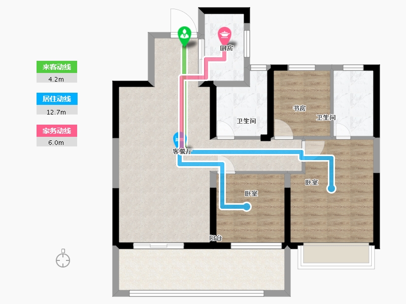 江苏省-苏州市-澜悦雅筑-88.00-户型库-动静线