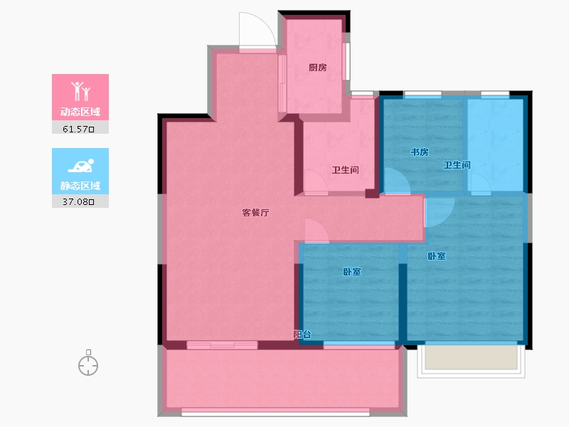 江苏省-苏州市-澜悦雅筑-88.00-户型库-动静分区