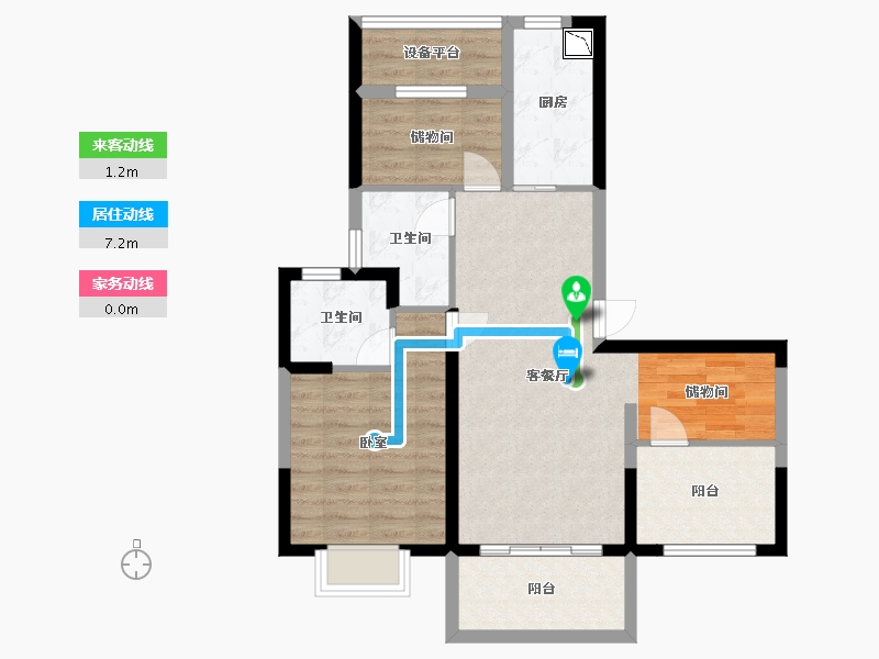 江苏省-苏州市-尚林华庭-76.00-户型库-动静线