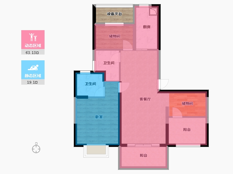 江苏省-苏州市-尚林华庭-76.00-户型库-动静分区