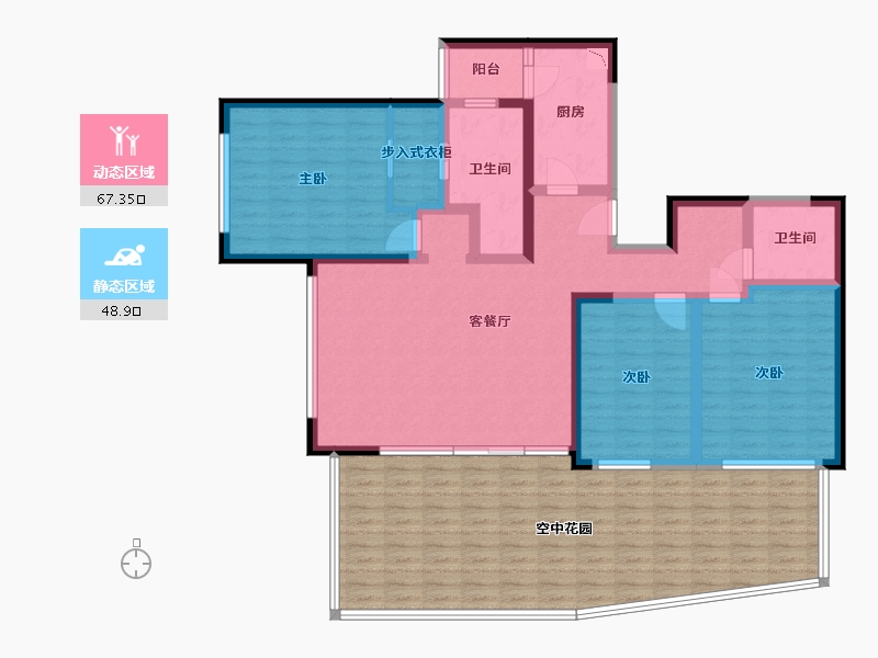 云南省-保山市-翰樘城 逸府-144.47-户型库-动静分区