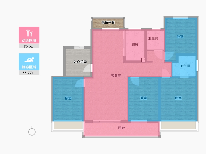 江苏省-常州市-牡丹三江公馆-112.92-户型库-动静分区