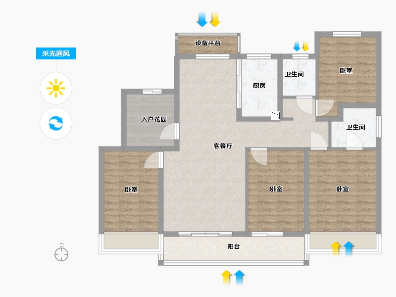 江苏省-常州市-牡丹三江公馆-112.92-户型库-采光通风