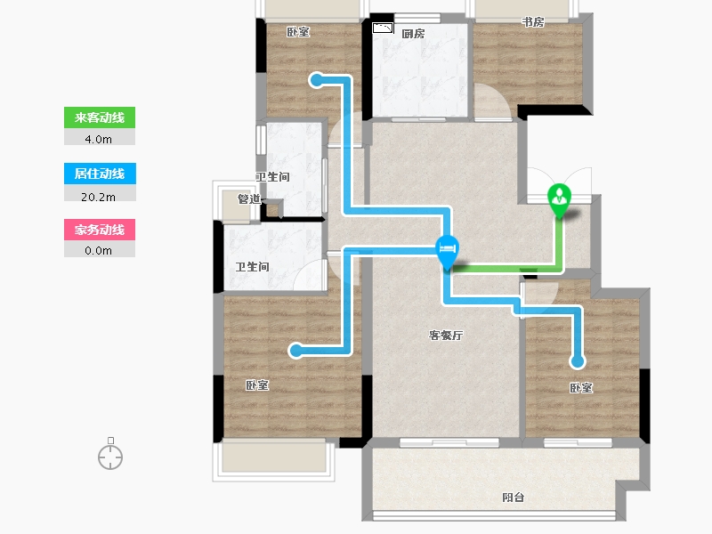 江苏省-苏州市-锦鲤花园-96.00-户型库-动静线