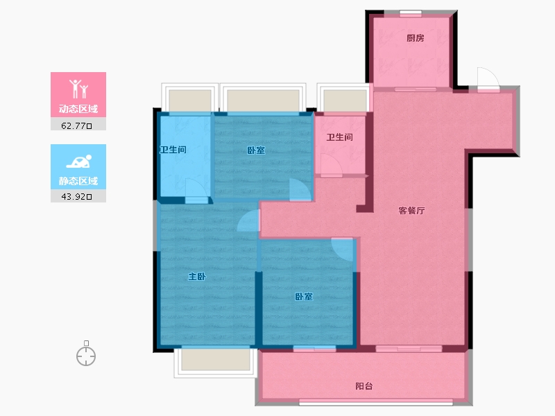 江苏省-苏州市-澜悦雅筑-96.00-户型库-动静分区