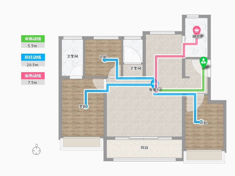 江苏省-徐州市-新城·云境-108.00-户型库-动静线