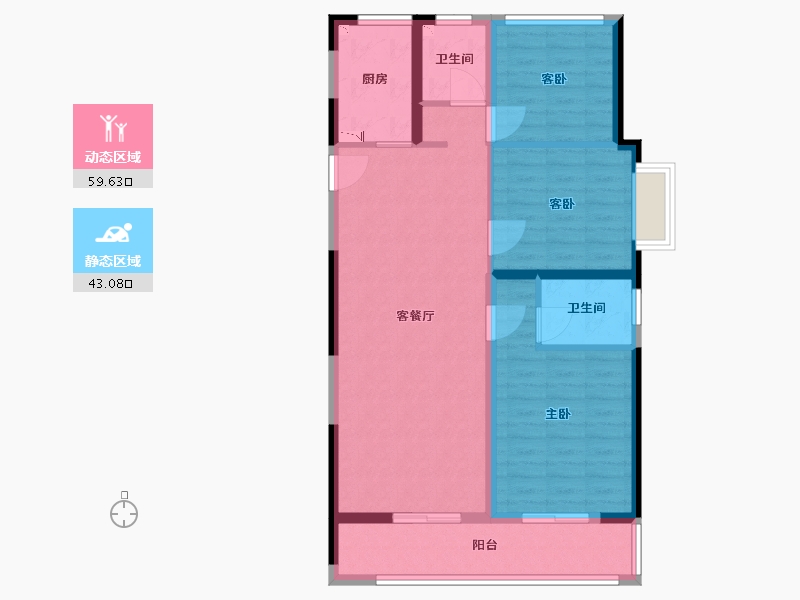 江苏省-苏州市-璀璨绿翠花园-92.00-户型库-动静分区