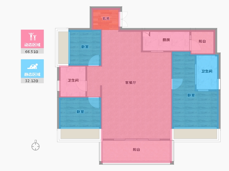 陕西省-汉中市-大华尚府-90.08-户型库-动静分区