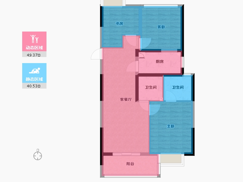 江苏省-苏州市-璀璨绿翠花园-80.00-户型库-动静分区