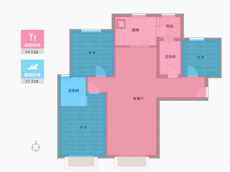 甘肃省-兰州市-保利领秀山-81.27-户型库-动静分区