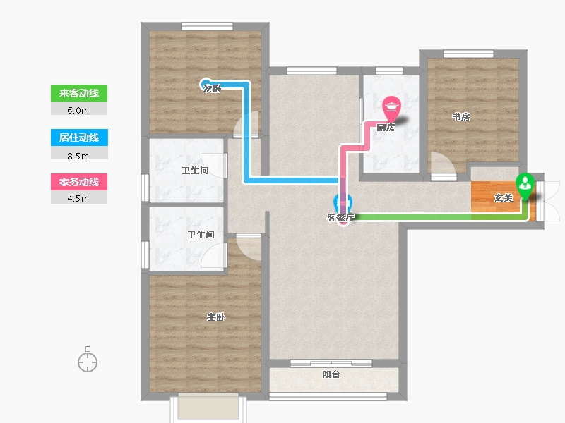 甘肃省-兰州市-盛世和平居-96.87-户型库-动静线