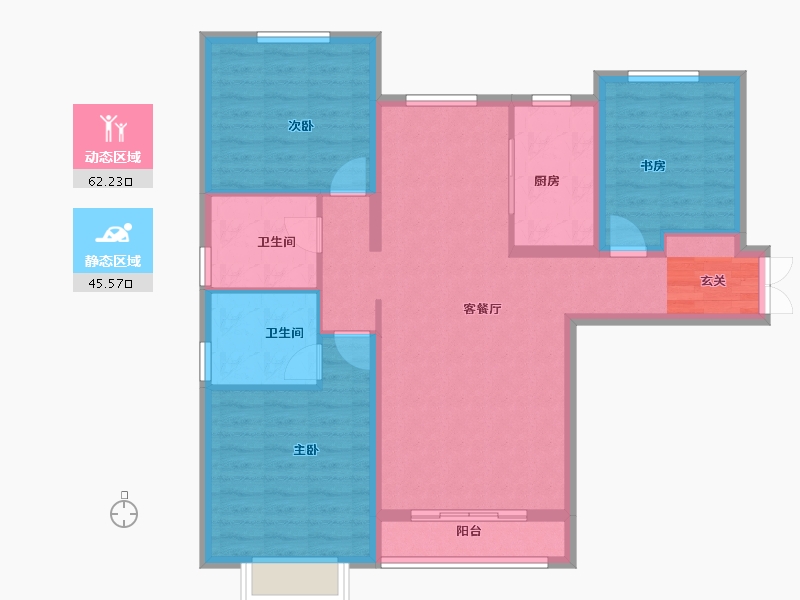 甘肃省-兰州市-盛世和平居-96.87-户型库-动静分区