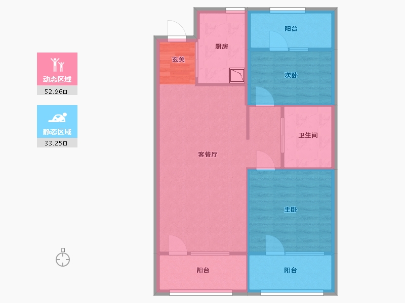 黑龙江省-哈尔滨市-凯利汽车欢乐广场-77.70-户型库-动静分区