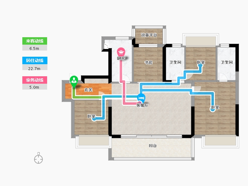 江苏省-常州市-碧桂园都市森林-94.94-户型库-动静线