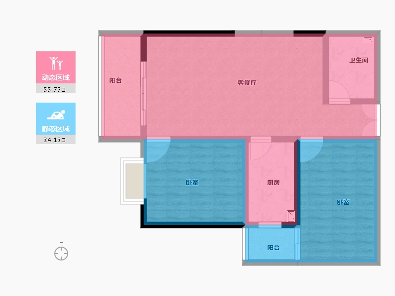 甘肃省-兰州市-恒利沃德小镇-79.98-户型库-动静分区