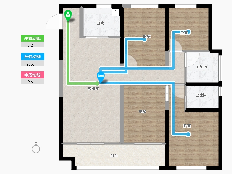 江苏省-苏州市-新希望锦麟九里-106.01-户型库-动静线