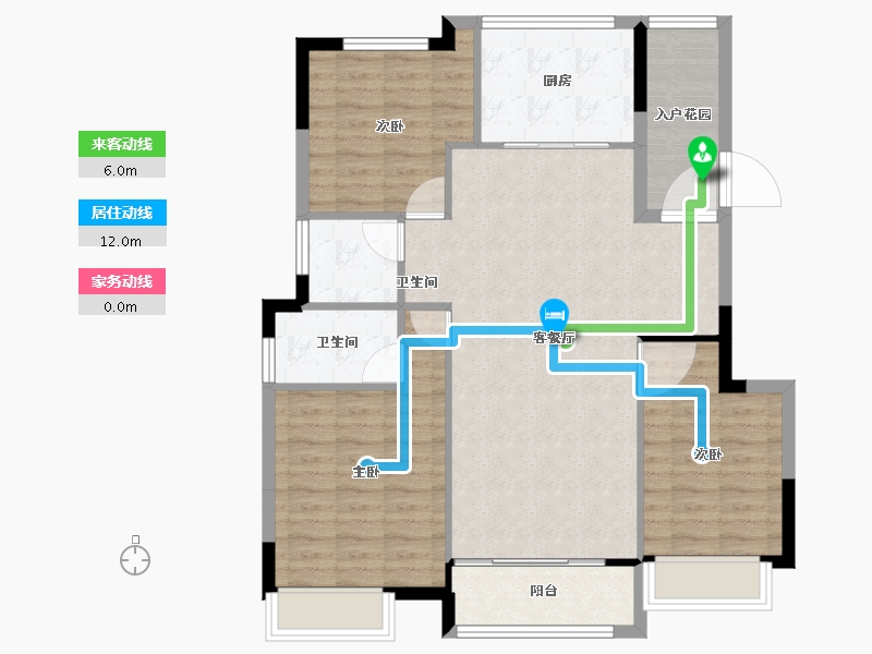 浙江省-台州市-鉴湖公馆-98.01-户型库-动静线