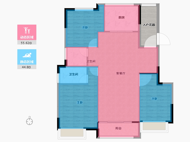 浙江省-台州市-鉴湖公馆-98.01-户型库-动静分区