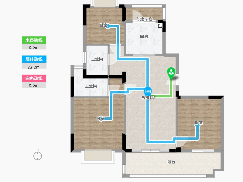 江苏省-常州市-碧桂园燕山汇-95.97-户型库-动静线