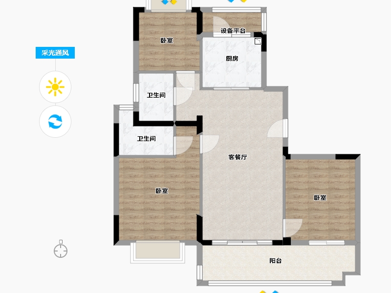 江苏省-常州市-碧桂园燕山汇-95.97-户型库-采光通风