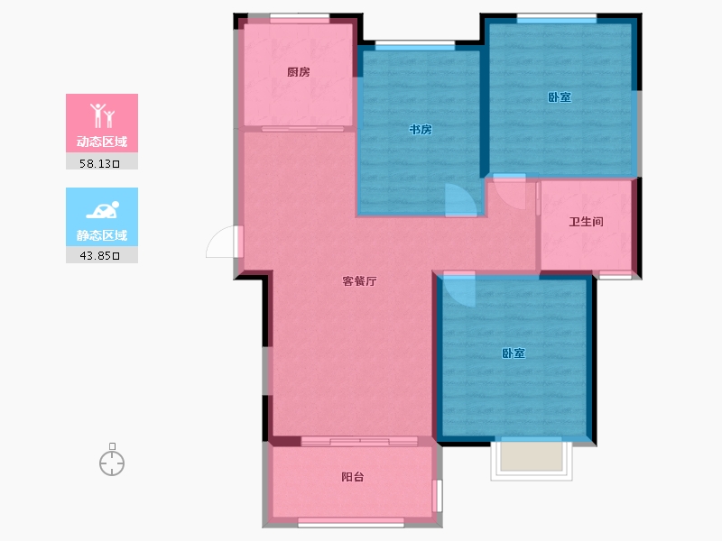 江苏省-苏州市-天地源拾锦香都-92.00-户型库-动静分区