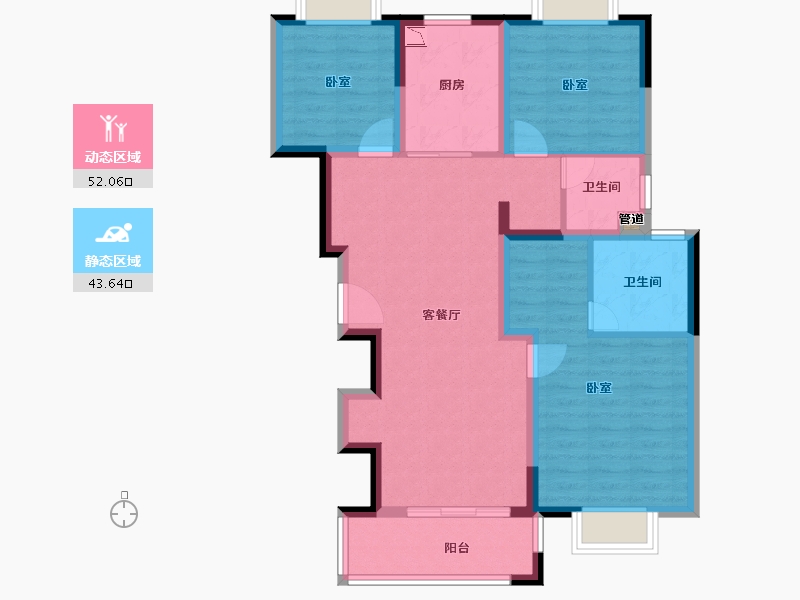 江苏省-无锡市-栖霞天樾府-85.00-户型库-动静分区