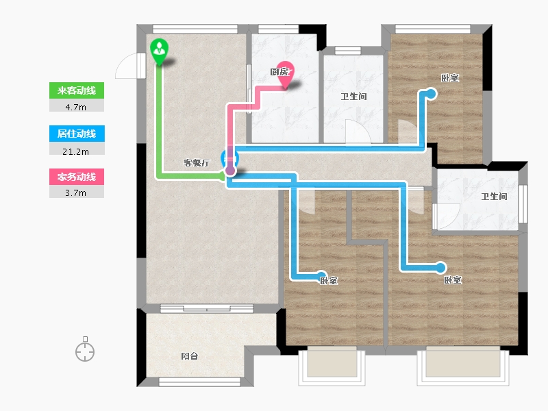 江苏省-苏州市-金科观天下-81.00-户型库-动静线