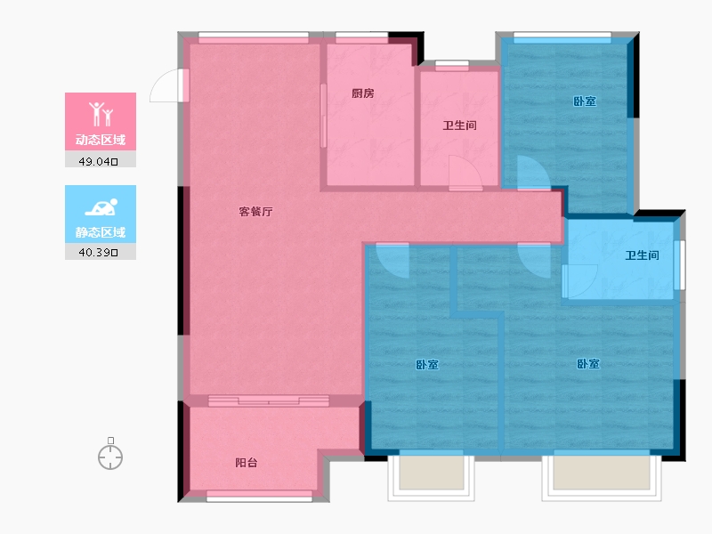 江苏省-苏州市-金科观天下-81.00-户型库-动静分区