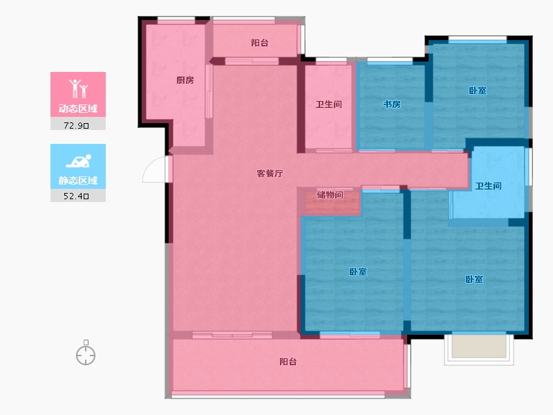 江苏省-苏州市-天地源拾锦香都-111.00-户型库-动静分区