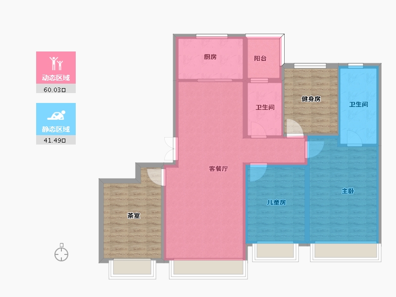 陕西省-西安市-中国铁建西派时代-113.73-户型库-动静分区