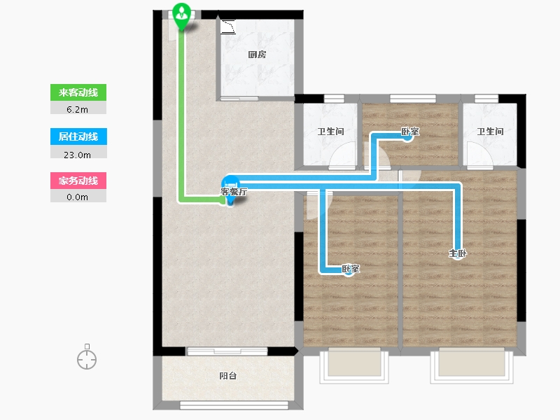 甘肃省-天水市-甘谷碧桂园-88.77-户型库-动静线