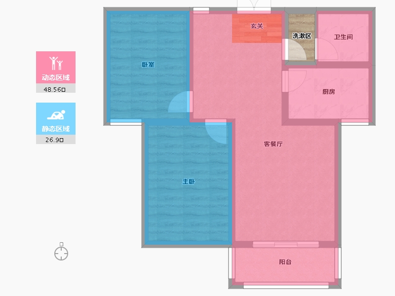 甘肃省-兰州市-盛世和平居-68.91-户型库-动静分区