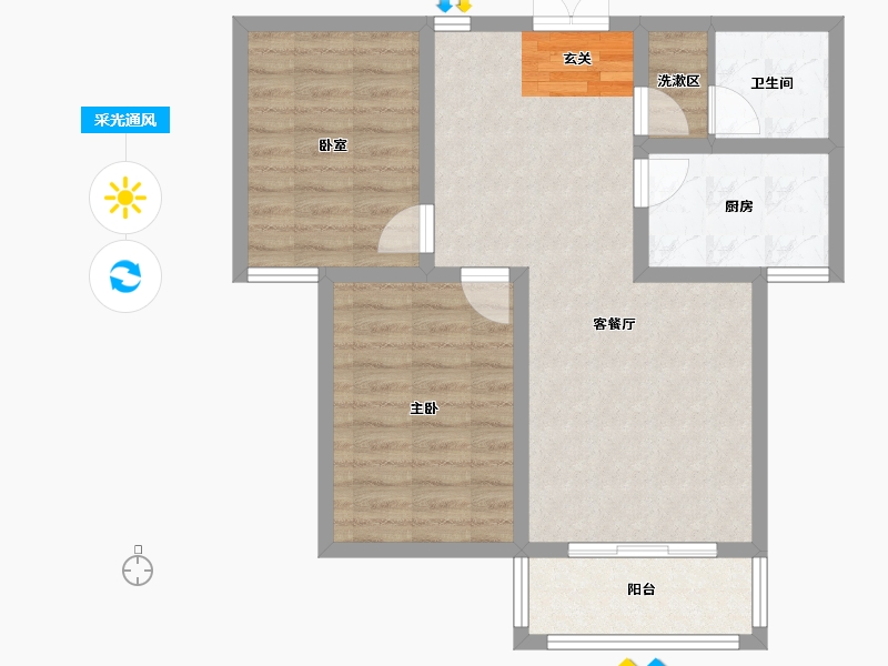 甘肃省-兰州市-盛世和平居-68.91-户型库-采光通风