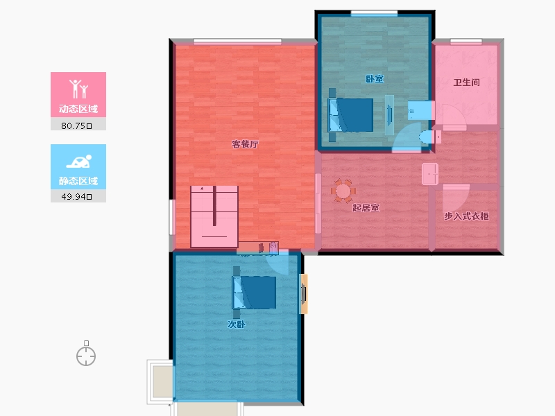 陕西省-宝鸡市-翡翠东城-119.11-户型库-动静分区