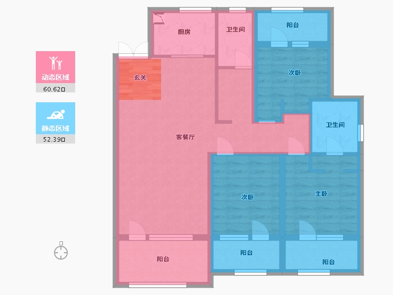 黑龙江省-哈尔滨市-凯利汽车欢乐广场-99.70-户型库-动静分区