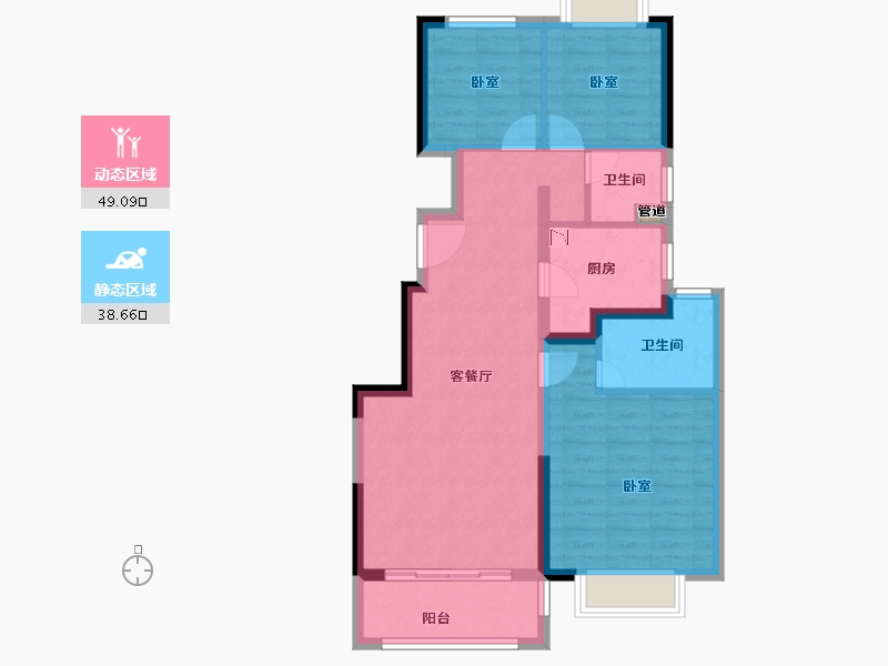 江苏省-无锡市-栖霞天樾府-78.00-户型库-动静分区