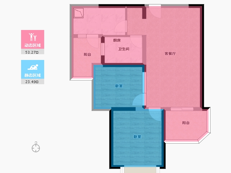 江苏省-无锡市-无锡恒大绿洲-67.42-户型库-动静分区