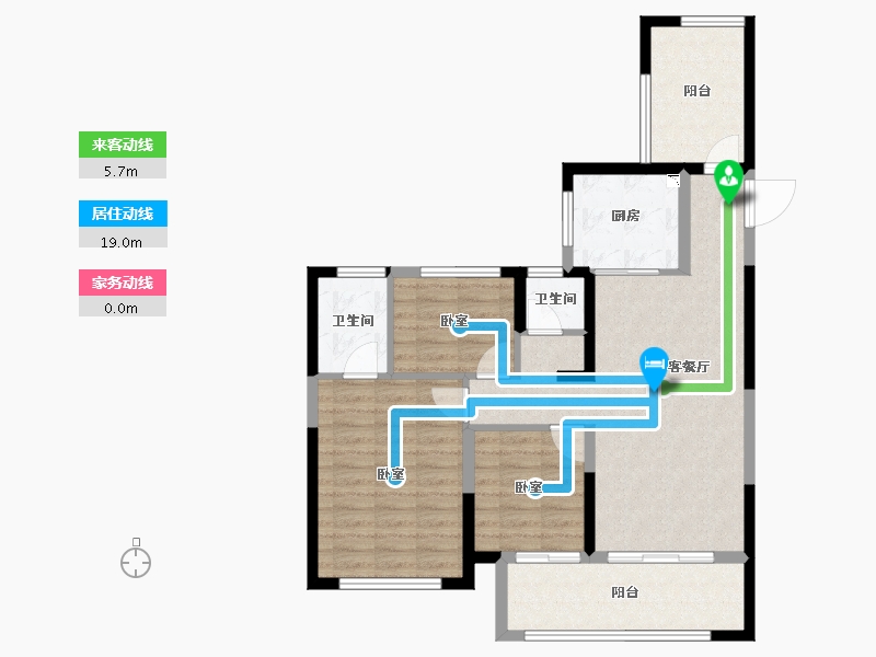 甘肃省-兰州市-蓝光雍锦阁-86.71-户型库-动静线