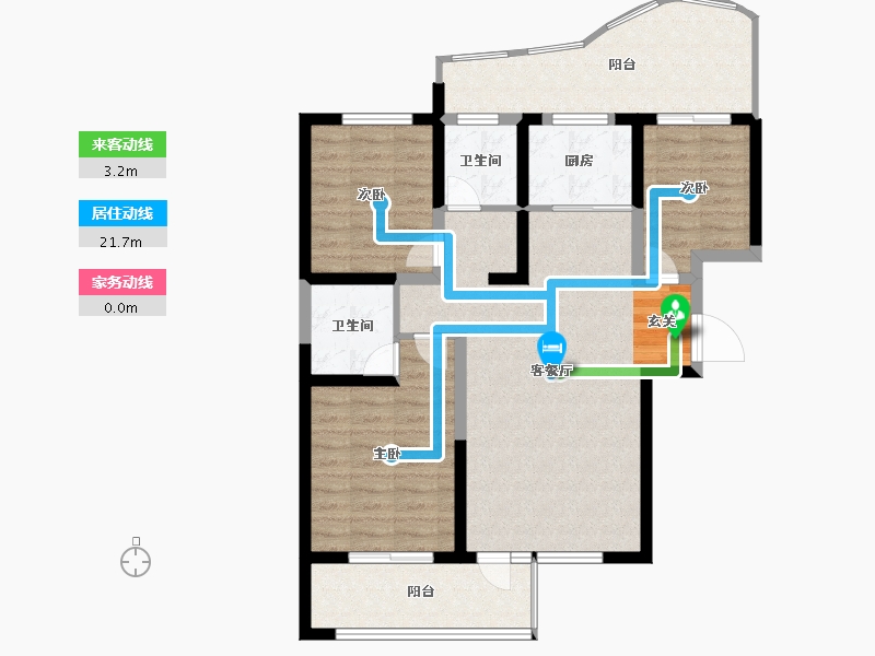 陕西省-宝鸡市-金色米兰-92.01-户型库-动静线