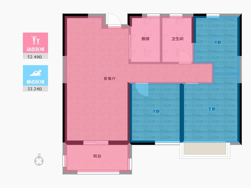 江苏省-盐城市-港龙华侨新城-76.80-户型库-动静分区