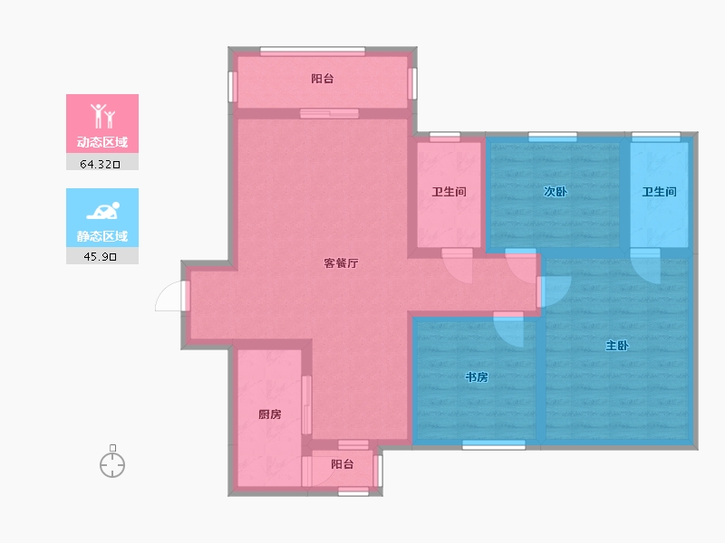 陕西省-西安市-世纪优盘-97.44-户型库-动静分区